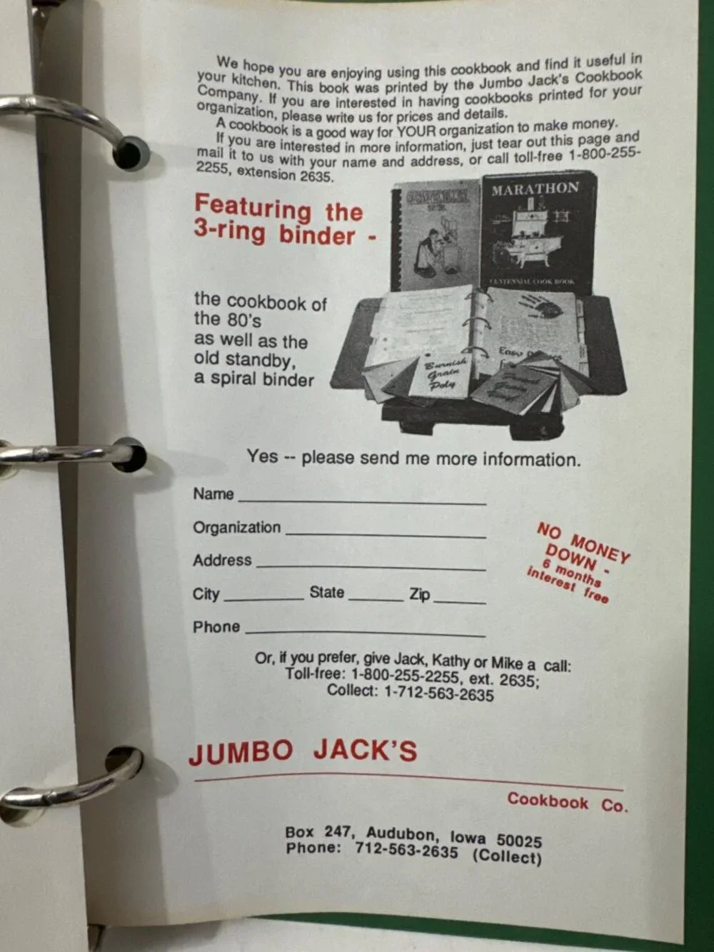 Immanuel Lutheran Church Cookbook 1987 Vtg Recipe Collection Ring Bound Canning - Picture 16 of 16